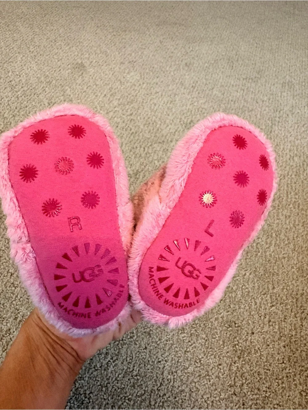 UGG bixbee Pink Plush Infant Slippers